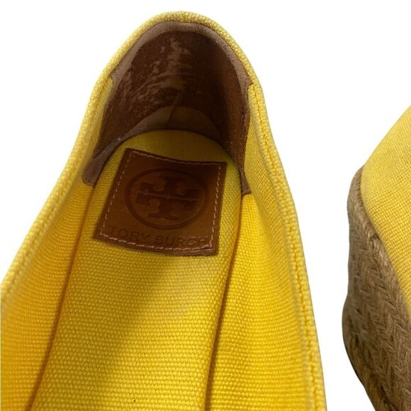 Tory Burch Yellow Espadrille Shoes with Crossover Straps - Picture 7 of 11